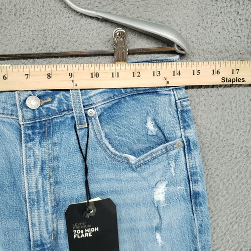 Pantalones de mezclilla LEVI's 70 High Flare Premium Big E para mujer W29/L32 bigotes desgastados - Imagen 8 de 24