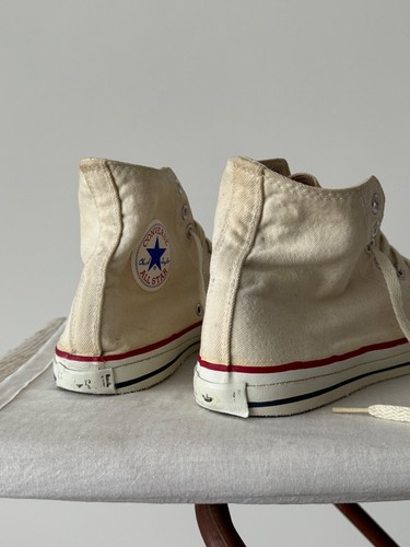 Vintage 70s/80s Converse Chuck Taylor Made In USA White High Top Sneakers US 10 - Picture 4 of 11