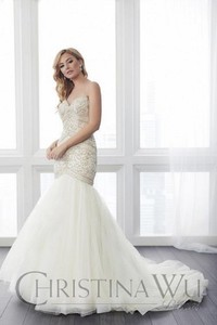 NWT-Mermaid-Ivory-Cafe-Size-16-Bridal-gown-Christina-Wu-15644-wedding-dress