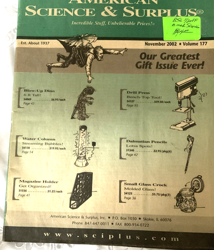 American Science & Surplus Catalog November 2002 Volume 177 with 95 Pages Used - Picture 1 of 3