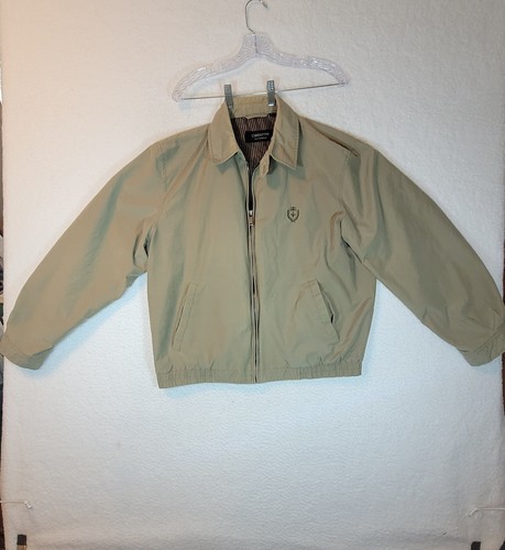 Herren Claiborne Vintage Oberbekleidung Polyester braun Jacke durchgehender Reißverschluss Taschen Größe L - Bild 2 von 19