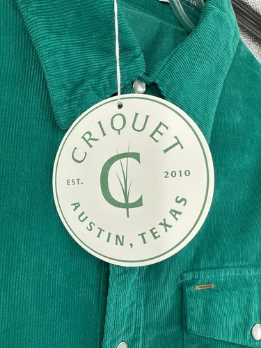 Criquet Mens XL Green Corduroy Button-Down Shirt 100% Cotton Long Sleeves - Picture 3 of 8