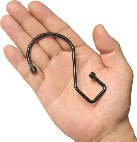 12Pcs S Hooks Hanging 4 Inch Heavy Duty Large S Hooks, Reversible Black Metal S - Picture 3 of 12