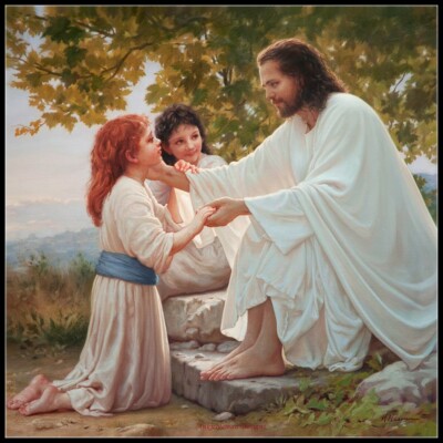 DIY Chart Counted Cross Stitch Patterns Needlework Jesus and children