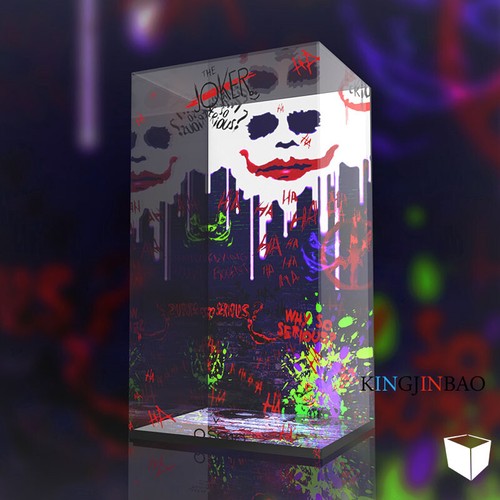 Acrylic Pattern And LED Light Display Cases For HOTTOYS 1/4 Joker Action Figure  - Picture 3 of 4
