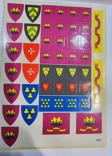 LEGO Classic Yellow Castle 375 Stickerbogen - Original