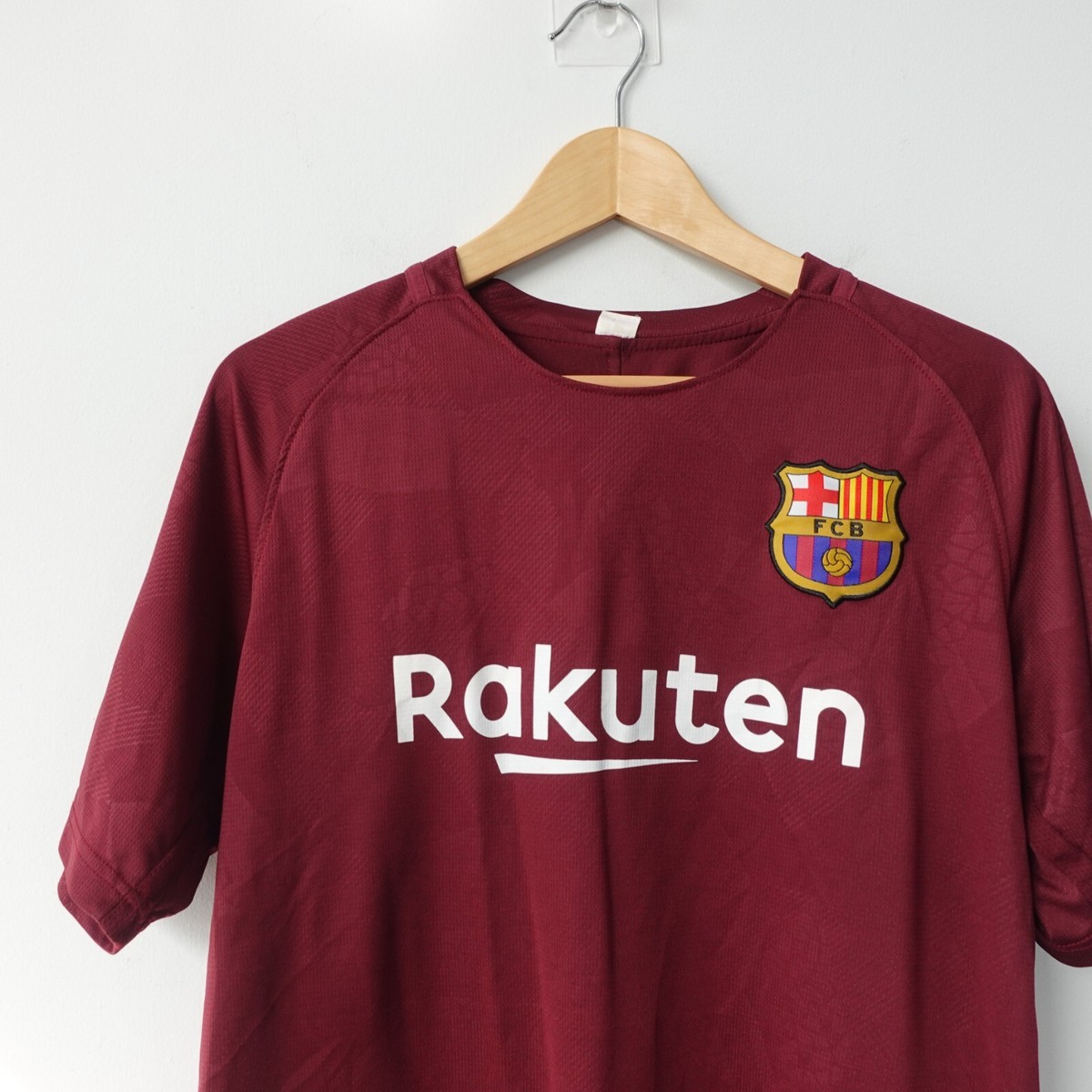 【未使用品・タグ付き】FC Barcelona 長袖 UNICEF FC BARCELONA BARCA futbol soccer RAKUTEN UNICEF men M maroon