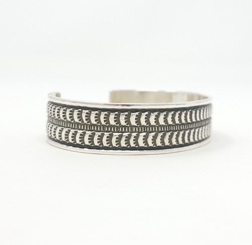 Adrian Reeves langes Navajo Stacker Stil Armreif Armband Sterlingsilber Handarbeit - Bild 6 von 9