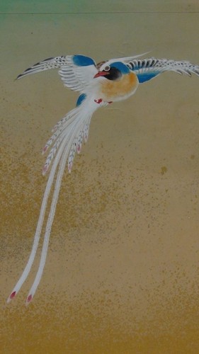 18c. JAPANESE TANSEN (TSURUZAWA MORIYUKI ) 6- PANEL PAINTING FLOOR SCREEN - Picture 10 of 12
