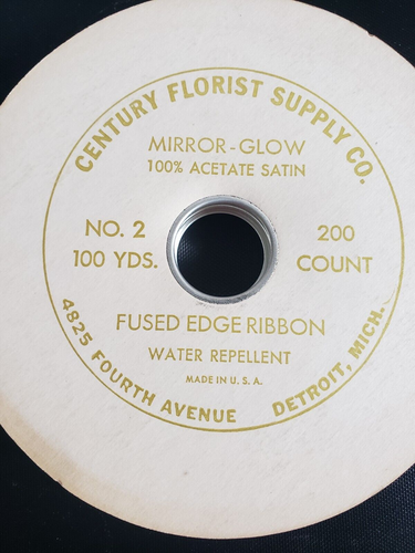VtG Mirror-Glow Florist Supply No 2 100 Yards Fused Edge Ribbon Acetate Cream - Picture 2 of 6