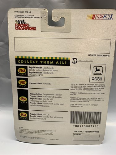 Vintage Racing Champions John Deere #97 Chad Little Car Die-Cast 1:64 Scale - Picture 3 of 3