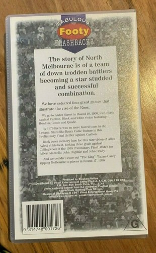 FABULOUS FOOTY FLASHBACKS ~ NORTH MELBOURNE ~ VHS VIDEO - Picture 2 of 2