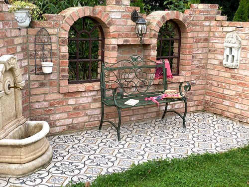 Panca Giardino Metallo Intemperie Patina Verde 120 CM 2 Posti Panca 96021 Retrò - Bild 8 von 9