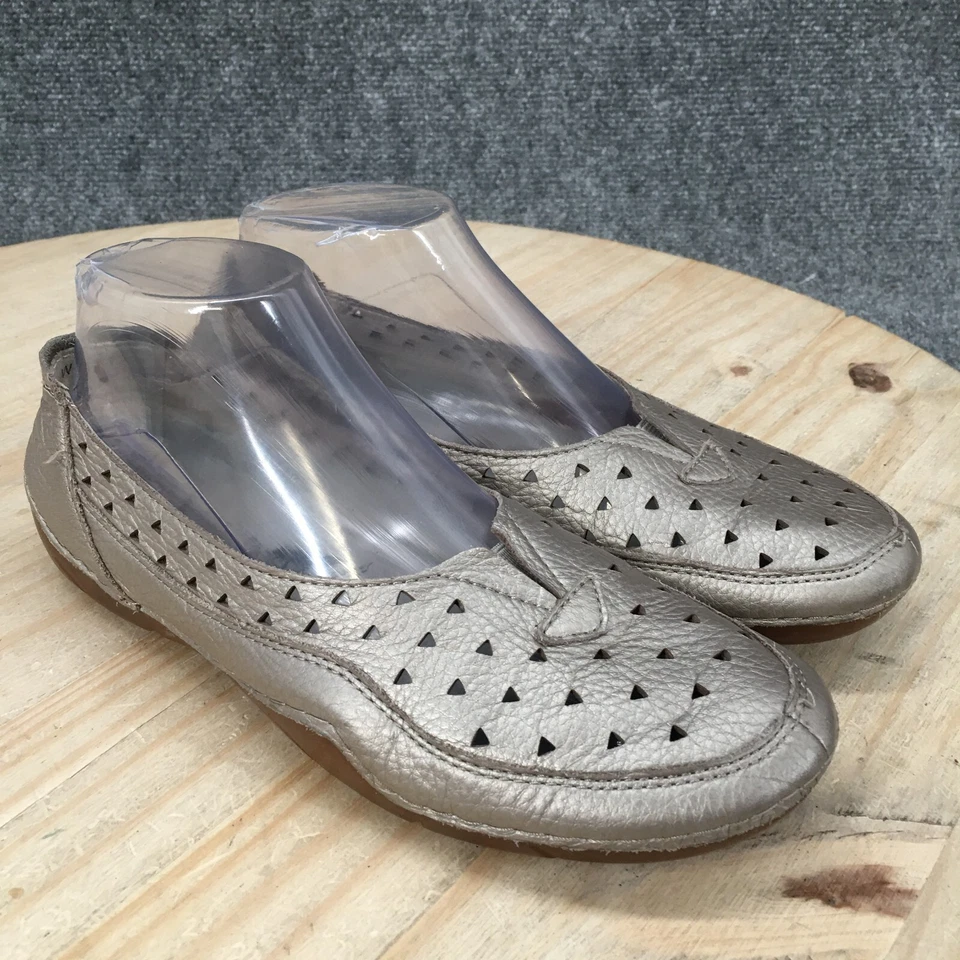 Zapatos Propet Ortholite by P para mujer 8 mocasines planos W07112 cuero marrón sin cordones Foto 3 de 4