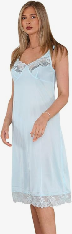 Marlon Swirl Leaf Sleeveless Nightie - Blue