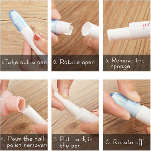 5 Piece Nail Art Corrector Pen&Tip Edge Cleanser Gel Polish Remover Manicure - Picture 9 of 12