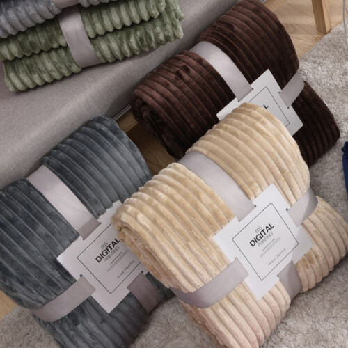 Lightweight Cut Plush Fleece Throw Blanket Super Soft Bed and Couch Sofa Blanket - Picture 2 of 12