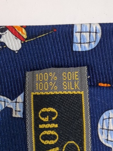 Peanuts/Snoopy Ice Fishing 100% Made In Italy Silk Blue Men's Neck Tie 55x3 3/4 - Picture 5 of 8