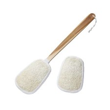 17 Inch Natural Exfoliating Loofah Back Scrubber On A Stick With Luffa Sponge Pa