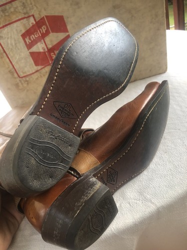 Vintage Mens Western Cowboy Boots Size 8.5 D Knapp Shoes In Original Box USA - Picture 10 of 21