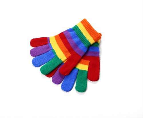 10 x Gay Pride Pairs of Gloves Rainbow Colour Warm Woolly Winter Mittens - Picture 7 of 7
