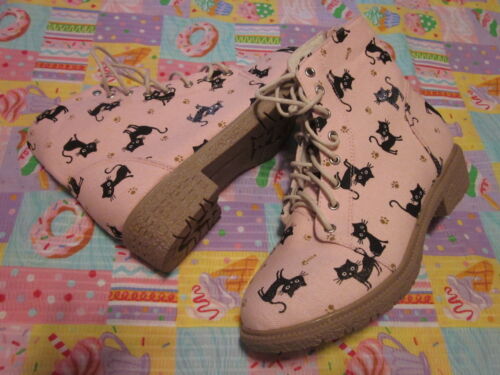 Cutie cat canvas fabric shoes pink color - Picture 3 of 4