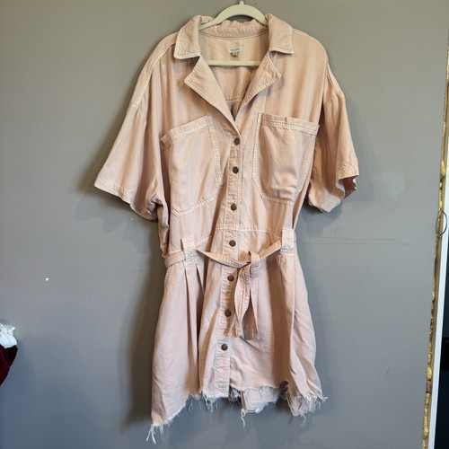 NWT Anthropologie Plus PILCRO SHORT-SLEEVE DESTRUCTED DENIM MINI DRESS Size 3X - Picture 3 of 6