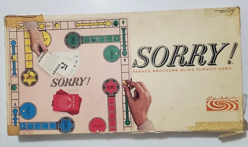 Parker Brothers SORRY! Slide Pursuit Game Vintage 1964 Classic Game Complete