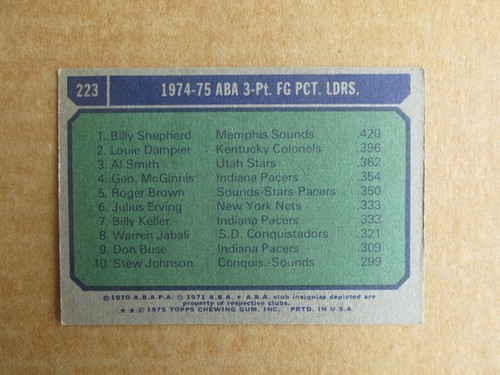 1975-76 TOPPS BASKETBALL CARD SINGOLI #1-275 COMPLETA IL TUO SET SCEGLI AGGIORNATO 27/05 - Foto 281 di 340