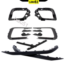 Front Bumper Fog Light Cover Set W/Trim Bracket Frame For VW Jetta GLI 2015-2018