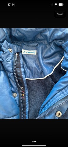 Boys Mayoral Coat Navy Age 5 - Picture 2 of 2