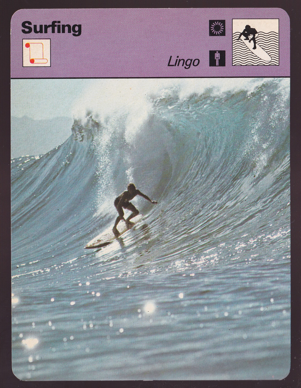 SURFING LINGO Surfer Photo Focus On Sports 1979 SPORTSCASTER CARD 59