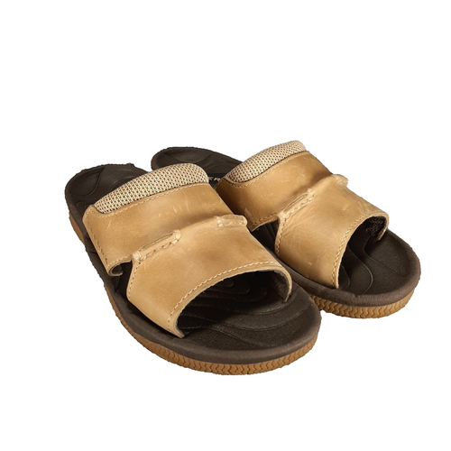 Sperry Top-Sider Sandalo Slide Pelle Marrone Uomo Taglia 9M Barca Dock Casual - Foto 20 di 21