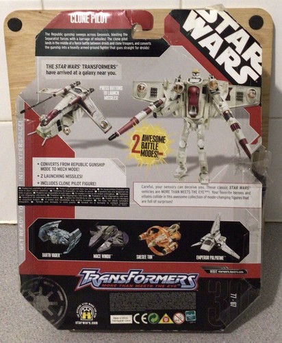 Hasbro Star Wars Transformers Clone Pilot Republic Gunship 2007 Boxed - Picture 6 of 7