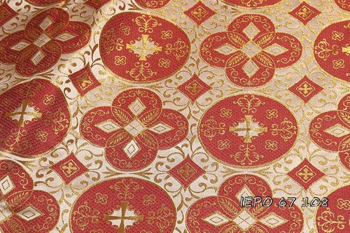 Clerical Liturgical Vestments Greek Metallic Jacquard Cross Pattern Brocade - Picture 9 of 42