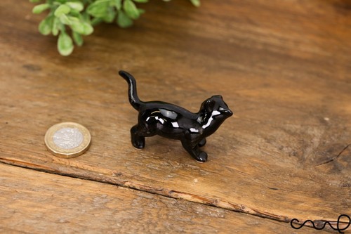 Hecho a mano Cerámica Gato Negro Animal Figura Muñeca Adornos Coleccionable Cerámica Regalo - Imagen 9 de 12