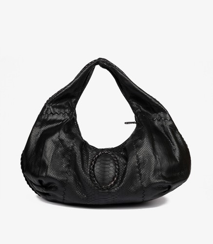 Bottega Veneta Black Python Belly Croquet Hobo Shoulder Bag - Picture 1 of 10
