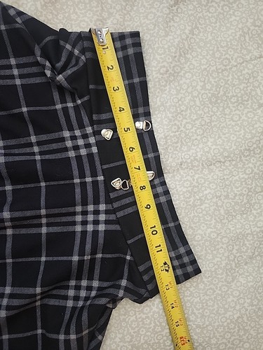 Siyecao Women's Size M Black Plaid Goth Emo Short Skirt N6#2 - Picture 3 of 5