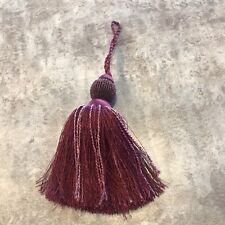 Elegant Key Tassel Burgundy Beaded Accent