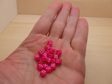 Twenty Pink with White D6 5MM OPAQUE Color Gaming Dice Rounded Corner