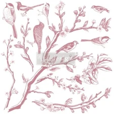 Springtime - Clearly Aligned Decor Stamp- Redesign With Prima Birds Flowers