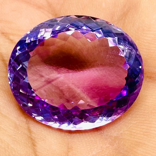 VVS 57,85 kt natürlicher lila Amethyst 28 x 24 mm Ovalschliff lose unbehandelt Edelstein - Bild 8 von 15