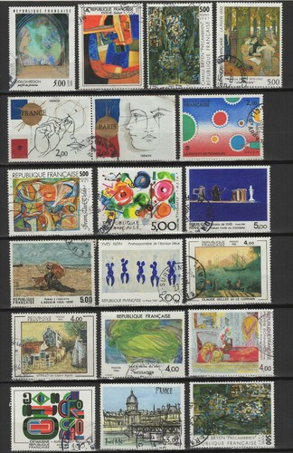 France Art tableaux vitrail & autres un lot de 70 timbres oblitérés /L4908 - Imagen 2 de 5