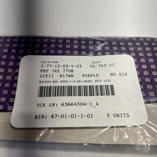 NWT IKE BEHAR Men's 100% Silk Geometric Pattern Tie Purple Necktie NEW - Picture 2 of 3