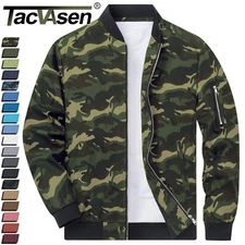 Men's Thin Bomber Jacket Spring Fall Casual Baseball Coat Hiking Sports Outwear