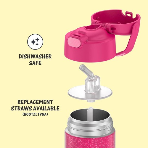 Stainless Steel Water Bottle W/ Straw Thermos 12 Oz. Vacuum Insulated Kids Drink - Picture 154 of 157