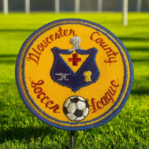Gloucester County NJ Soccer League gelb rot Vintage gestickter Sport Aufnäher - Bild 1 von 4