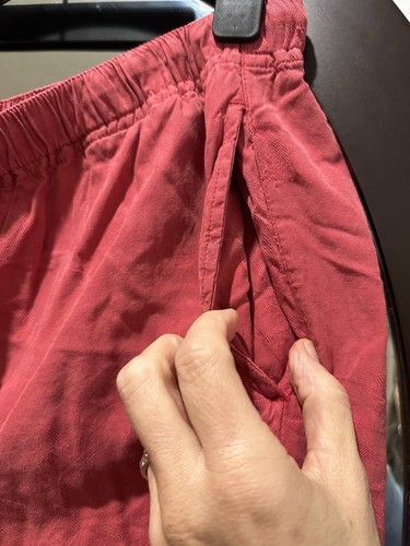 Jamaica Bay Petite/L Silk Blend Coral Crop Pants Draw String Beachy Boho Cruise - Picture 9 of 16