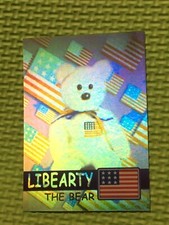 Ty Beanie Babies Trading Card Libearty The Bear Hologram, Series 2 Green