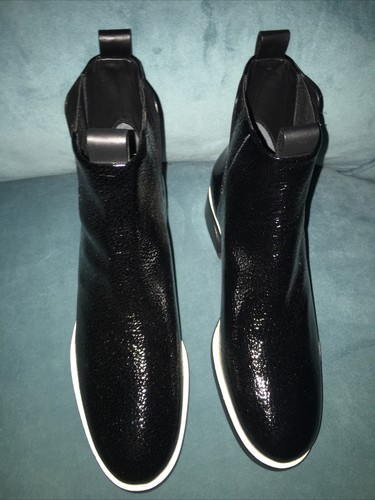Mercedes Castillo Black Patent Leather Ankle Boots Booties Size 7 EU 37 - Picture 6 of 14